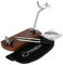 Soporte Jamonero Plegable Lacado Nogal con Gomas Antideslizantes + Cuchillo + Chaira + Cubre Jamón + Paño + Pinzas - Set Profesional de Corte de Jamon Serrano e Ibérico Jamonprive