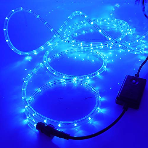 XUNATA 220V LED Lichterschlauch Licht Leiste 36LEDs/m IP65 Wasserdicht Schlauch Seil Lichter mit Controller für Innen Außen Garten Party Weihnachten Deko (Blau, 5M)