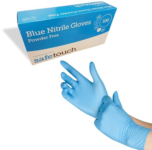 1ABOVE Pack of 100 Nitrile Examination Gloves - Multipurpose, Powder Free and Latex Free Disposable Gloves, for Food, Safety, Medical, Barber Shop, Garage etc (BLUE, SMALL)