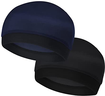 Molain 2 Stück Herren Wellenkappenundefined Seidigundefined Durag Strumpfundefined Wellenmützeundefined Gute Kompressionundefined Skulliesundefined Beaniesundefined Schwarz Dunkelblauundefined M