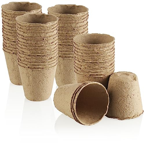com-four® 60 x Macetas para Plantas - Macetas para Plantas - Maceta para Plantas (60 x Redondo - marrón)