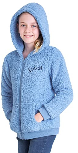 Disney Sweat Zippé Fille Stitch en Polaire Sherpa Enfant Ado 7-18 Ans