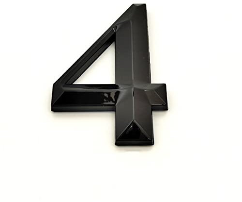 3D Numéros Maison Plaque 7cm Noir Auto-Adhésif Autocollant avec 3M Retour Colle Moderne Porte Nombre Extérieurs Pour La Hôtel Adresse Chiffres Signe Cour Rue Boîte Aux Lettres Bacs (4)