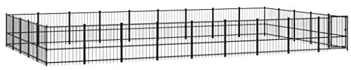 vidaXL Hundgård för utomhusbruk stål 42,34 m², hundgård, valphage, hundinhägnad, hundgårdar, valphagar, hundinhägnader, hundbur, hundburar