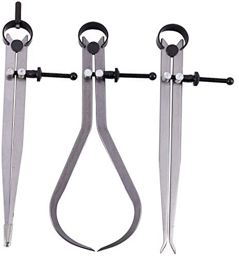 Graootoly Spring Inside Outside Divider Caliper Set 8-Inch Machinist 3-Pack