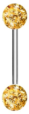 Taffstyle Piercing Barbell Stab mit Multi Ferido Kristall Kugeln