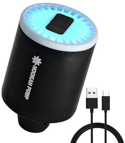 Electric Hookah Pump Kit Mini Portable Hookah Starter Coal Burner Helper with Led Light 1300 mAh Rechargeable Battery Hookah Blower Accessories