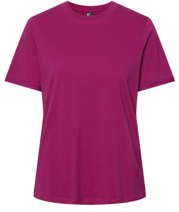 Pieces ria - Maglietta a Maniche Corte Pieghevole Essential, Festival Fucsia, S