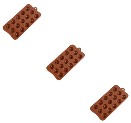 ABOOFAN 3 Stück 15 eiswurfel behälter eiswürfelschale pralinen form Kaffeefarben ice cubes tray eiswürfel behälter Silikonformen Backform Geleeform Kuchenform Schokolade Schimmel
