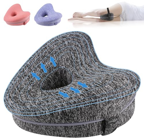 Knee Pillow for Sleeping on Side, Ergononmic Spine Alignment Pillow Knee Support Pillow, Memory Foam Leg Pillow for Side Sleepers with Straps, Hip Pillow for Sleeping, Leg Positioner Support Pillows