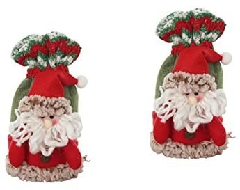 Warmhm 2st Weihnachtsgeschenktüte Weihnachtsgeschenke Taschen Zum Verpacken Von Geschenken Zuckerstange Geldbörse Weihnachtsdekoration Kleine Jutetasche Stoff Kind Weihnachten Kordelzug