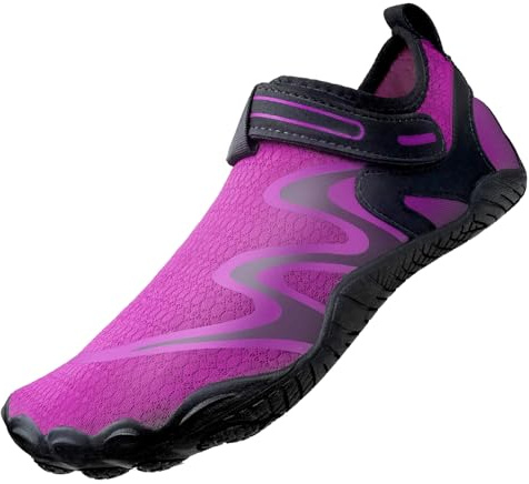 Donne Uomini Scarpe Acqua Barefoot Beach Scarpe da Surf Quick Dry Aqua Yoga Socks, Viola, 40