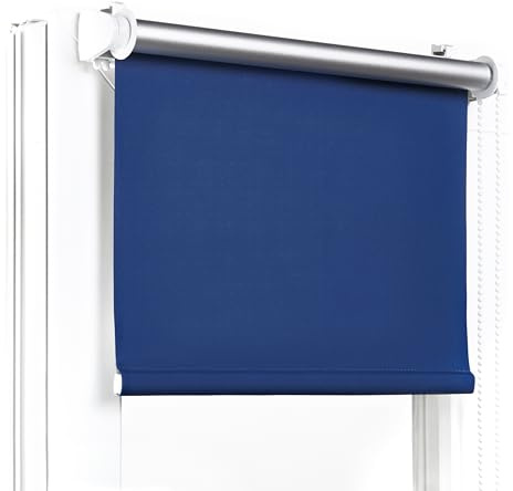 Fenster DEKOR - Rollos Für Fenster Ohne Bohren Marineblau - Verdunkelungsrollo B60 x H230 cm - Klemmrollo Verdunkelung - Fensterrollo Für Balkontüren - Verdunklungsrollo Leicht Zu Installieren