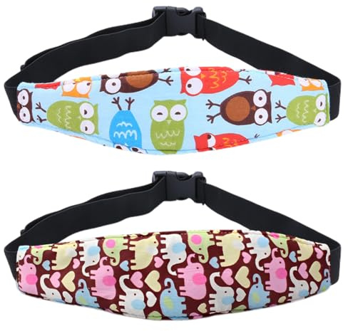 Paquete de 2 diademas para asiento de coche infantil, soporte para la cabeza del asiento del coche, correas ajustables para los hombros, diademas para el coche para protección del cuello/hombros