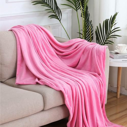 GAIFNAG Kuscheldecke Decke Sofa Strickdecke 80 x 90 cm Verschiedenen Größen Und Farben Erhältlich Couchdecke für Winter für Tiefen Schlaf Und Bessere Erholung, Rosa