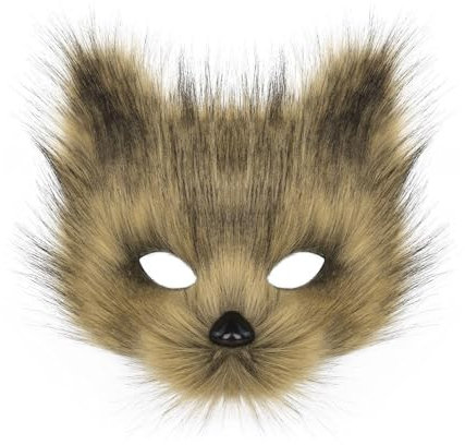 LIbgiubhy Visage de renard masqué en peluche visage de loup demi-visage