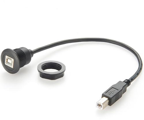 USB B Converter Extension Cable 22mm USB B Round Panel Mount Extension Cable USB B Female to Male Printer Scanner Cord