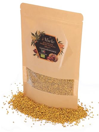 èMiele Polline di Api Biologico 200g – 100% Italiano, Raccolto in Alveari Naturali e Sostenibili – Uso Alimentare, Fonte di Proteine e Vitalità