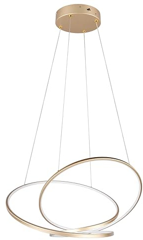 Trio Leuchten LED Pendelleuchte Darvin 349119179, Metall goldfarbig, inkl. 52 Watt LED, Lichtfarbe einstellbar, Switch Dimmer |
