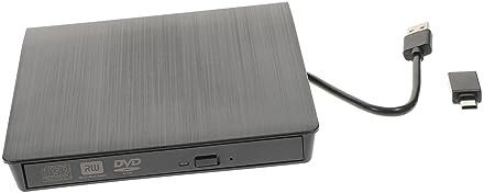 DIYEAH Grabadora Externa De CD y DVD Unidad Óptica USB Compatible Computadoras Portátiles Escritorio Grabadora Carga por Ranura para CD DVD y RW