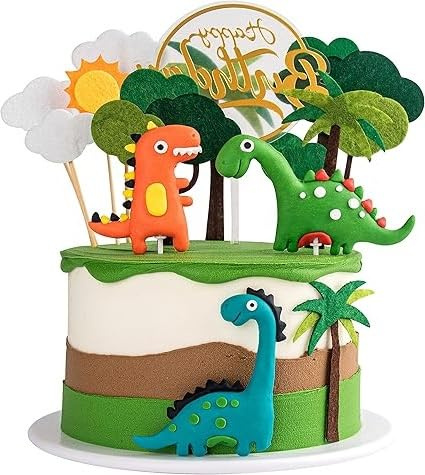 13Pcs Dinosaur Cake Toppers, Dinosaur Cupcake Toppers, Jungle Animal Party Decorations, Birthday Cake Decorations, Dinosaurs Cake Decorations for Kids Birthday Baby Shower Party Supplies