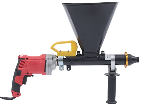Electric Mortar Grout Gun, Gap Grouting Machine with 2 Nozzle, Stainless Steel Grouting Pointing Caulking Tool, Cement Grout Caulking Tool Mortar Applicator Kit for Tuck Pointing, Masonry Walls