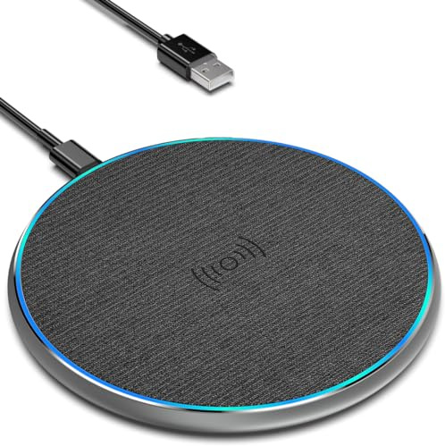 15W Wireless Charger, Induktive Ladestation für iPhone 17/16/15/14/13/12/Pro/Max/Plus/Mini/XS/XR, AirPods, Induktions Kabelloses Ladegerät für Samsung Galaxy S25/S23/S22/S21/S20/Note 20