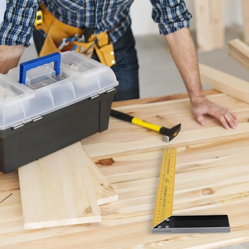 Righello angolare angolare a L in acciaio inox, strumento di misurazione a 90 gradi, per lavorazione del legno e artigianato in pelle, opzioni di dimensioni da 250 mm o 350 mm (35 cm)