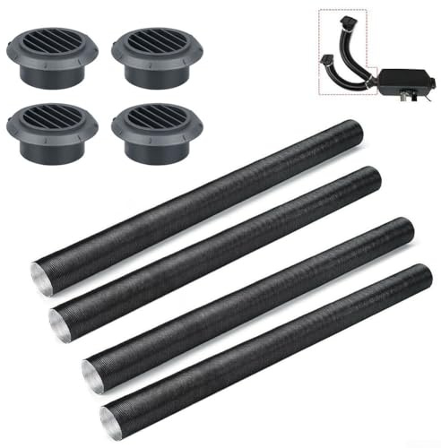 CNANRNANC 42mm Diesel Heater Accessories Set Including 4 Flexible Ducting Pipes 4 Mushroom Vents and 8 Hose Clamps for Car Truck and Commercial Vehicle Heating Systems