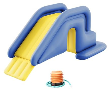 Harilla Aufblasbare Rutsche Kinder Spielplatzrutsche Wasserrutsche Kletterrutsche aus Robustem PVC mit Wasserbefüllbarem Sockel Und Kinderfreundlicher, Blau