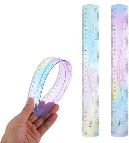 2 Stück Flexible Lineal 30cm, Lange Biegsames Ruler für Kinder, für Schule