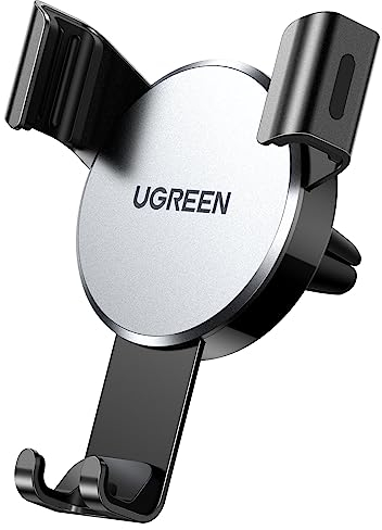 UGREEN Support Téléphone Voiture Gravité Grille Aération Porte Smartphone Voiture Ventilation Accroche Téléphone Auto Compatible avec iPhone 16 Plus Pro Max 15 14 Galaxy S24 Ultra S23 (Gris)
