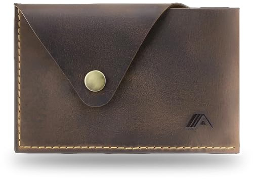 A-SLIM Tsuki Visitenkartenetui, maximale Kapazität: 8 Karten, minimalistische Brieftasche, Raw Tan (Braun) - XSW33