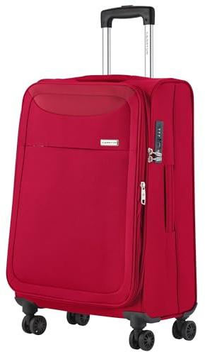 CarryOn Air – Maleta Blanda Mediana 66 cm 84 L con expansión y Cierre TSA (Rojo, Mediano)
