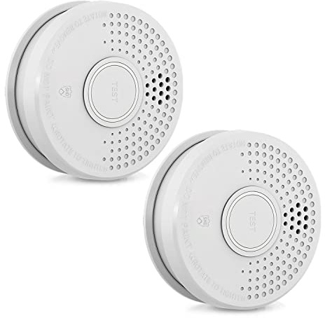 SHD by OneConcept Detecteur de Fumée, 2X Alarme Incendie Détecteur Fumée pour la Maison, Bureaux, Detecteur de Fumee de Cuisine à Capteur Optique avec Fonction Test et Silencieux, Détecteurs de Fumée