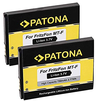 PATONA 2X Ersatzakku Akku für AVM Fritz!Fon MT-F C5 C4 M2 ACCU mit 750mAh Li-ion