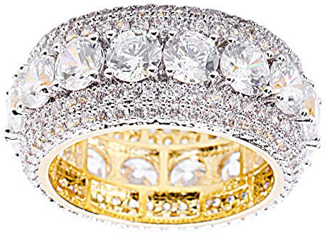 Sterling 925er Silber Micro Pave Ring - BRIM gold - 9