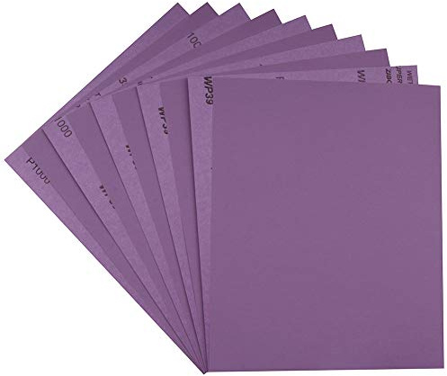 Schleifpapier 1000 Körnung, 230x280 mm Nassschleifpapier, Wasserdichte Schleifblätter 10 stück, Schileifbogen für Polieren Holzmöbel, Metall, Stein, Auto, Glas, Jade von MAXMAN
