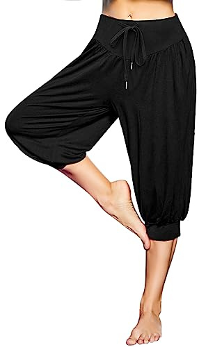 Terecey Yogahose Damen 3/4 mit Taschen für Sommer und Freizeit