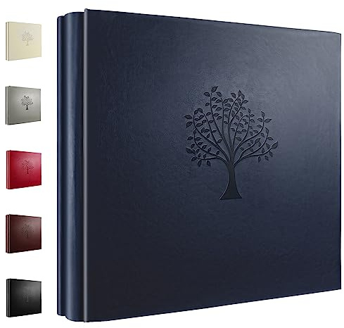 Álbum de fotos de 6 x 4 pulgadas, 600 fotos, páginas interiores negras, patrón de árbol, de piel, gran capacidad, para cumpleaños, Navidad, aniversario de boda