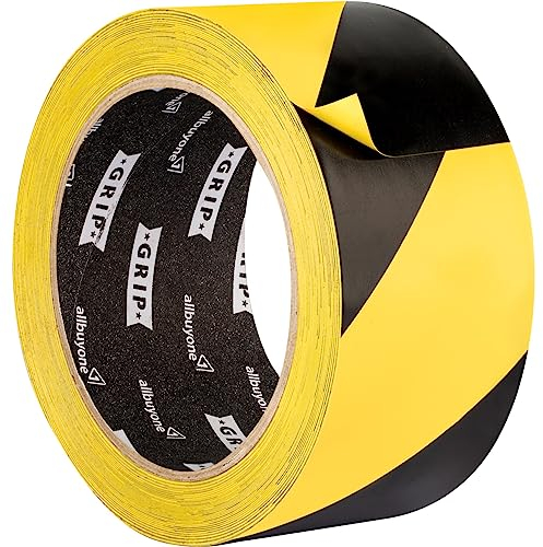 GRIP Eventbasics Bodenmarkierungsband GT 800 | PVC Warnband schwarz gelb gestreift | 50 mm x 33 m | selbstklebend