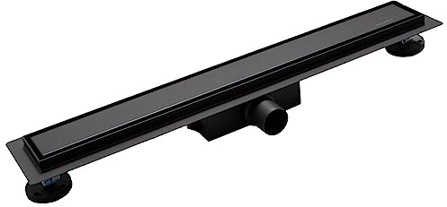 Balneo Duplex Next Black Duschrinne 50 cm, Edelstahl AISI 304, Schwarz | Edelstahl AISI 304, Wendepanel Fliese/Design, Einbautiefe ab 52 mm, 55 l/min, Schmutzfangkorb, 10 J. + 2 J. Beschichtung