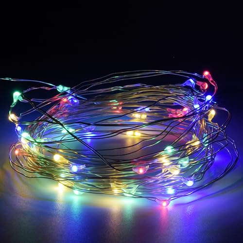 KARSUM USB Powered String Lights,LED Silver Wire Micro Fairy Lights,5M/16.4Ft 50 Twinkle Lights for Indoor Bedroom Garden Party Wedding Christmas Party Decoration (5M/16 Ft., Multi-Colour)
