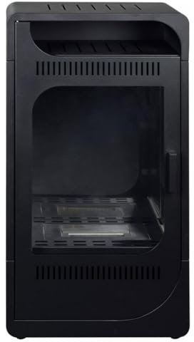 GMR Stufa Bioetanolo Fiammetta Ventilata 2LT Nera