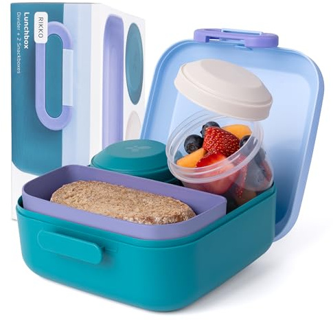 Amuse Rikko Brotdose Kinder mit Fächern | Bento Box inkl. Snackbox mit Fächern | Lunchbox Kinder, Brotdose Kindergarten, Brotbüchse Vesperbox, Brotzeitbox, Brotbox, Jausenbox | Vesperdose mit Fächern