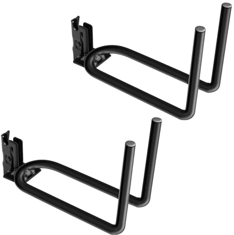 SALUINOKI E-Track Tool Holder Organizer 2 Pack, Shovel Hanger Heavy Duty, Double J Hook, Accessories for E-Trail Rail Tie Down System Black