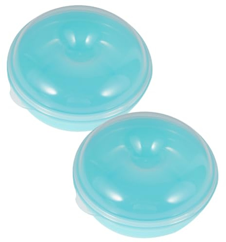 Luxshiny 2piezas Contenedor De Almacenamiento Para Bagels y Donuts Transparente Reutilizable Para Mantener El Pan Fresco La Nevera Fácil De Limpiar y Llevar Microondas Seguro