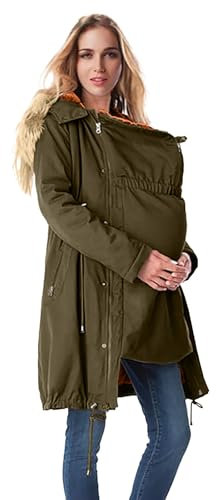 Manteau Grossesse Hiver Maternité, Porte-bébé Maternité Veste Multifonctionnel pour L'automne et l'hiver Grossesse Femme ImperméAble Manteau de Bébé, Black,Gris-S-XXXL