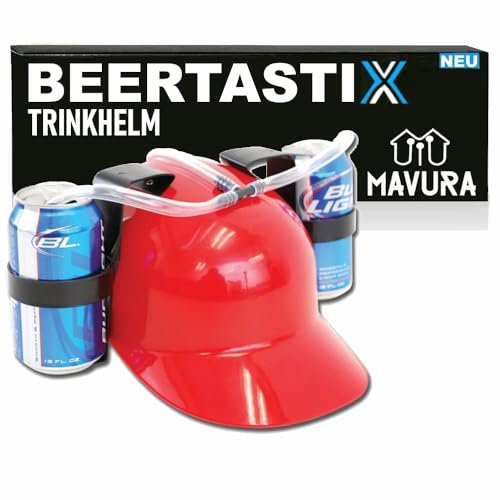 MAVURA BEERTASTIX Drinking Helmet Party Beer Helmet Drink Holder Drink Helmet