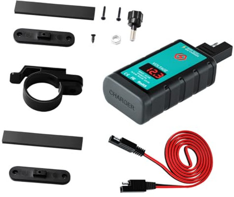 BUGUUYO 1satz USB Und Type-c Ladegerät Mit Taster Voltmeter Und SAE Für Motorräder Boote Und Fahrzeuge Schnelles Laden Mit SAE Verbindungskabel